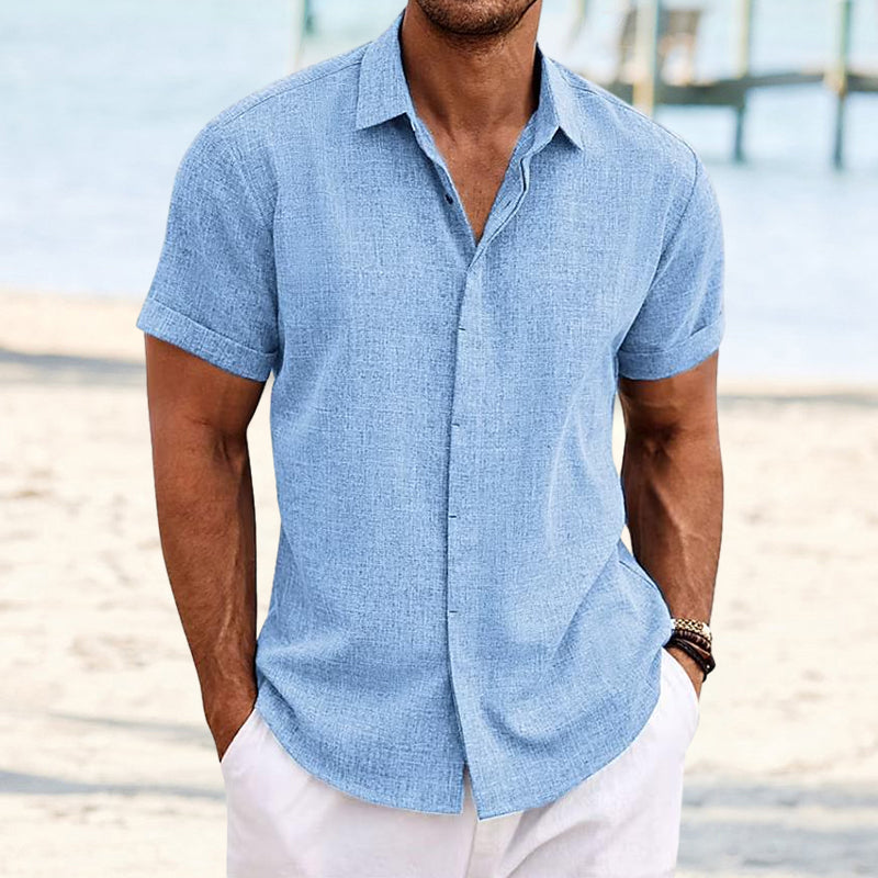 Einfarbiges lässiges Kurzarm Shirt für Herren