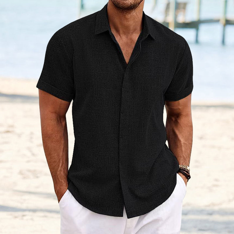 Einfarbiges lässiges Kurzarm Shirt für Herren