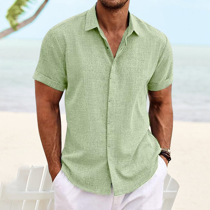 Einfarbiges lässiges Kurzarm Shirt für Herren