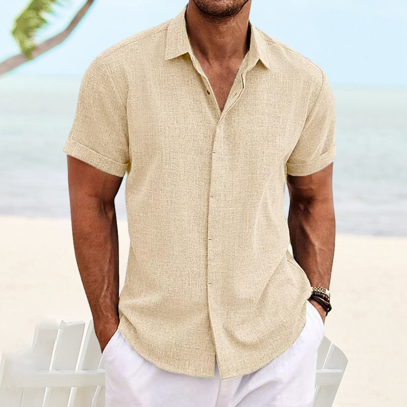 Einfarbiges lässiges Kurzarm Shirt für Herren