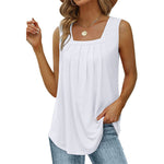 Schlichtes T-Shirt mit eckigem Ausschnitt