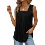 Schlichtes T-Shirt mit eckigem Ausschnitt