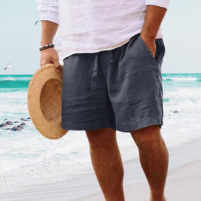 Herren-Strandshorts aus Baumwoll Leinen
