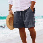 Herren-Strandshorts aus Baumwoll Leinen