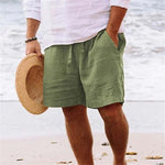Herren-Strandshorts aus Baumwoll Leinen