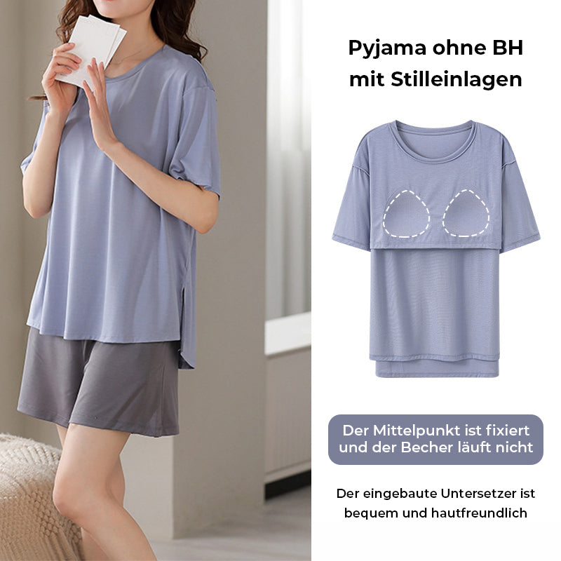 Damen Modal Kurzarm Schlafanzug Set