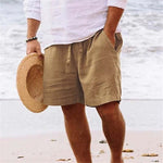 Herren-Strandshorts aus Baumwoll Leinen