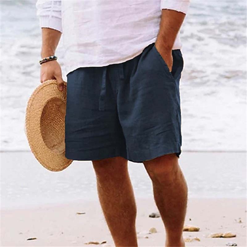 Herren-Strandshorts aus Baumwoll Leinen