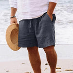 Herren-Strandshorts aus Baumwoll Leinen