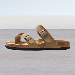 Damenschuhe mit natürlichem Weichkorkfußbett und Leder