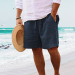 Herren-Strandshorts aus Baumwoll Leinen