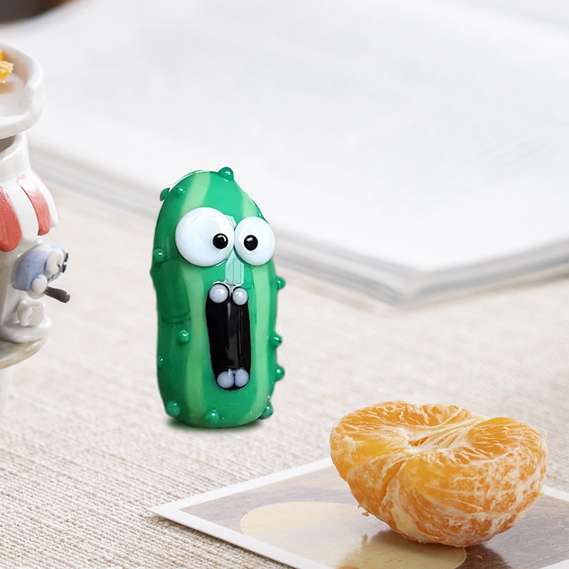 Miniatur Glas Schreiende Gurke in einer Flasche