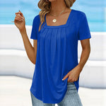 Schlichtes T-Shirt mit eckigem Ausschnitt