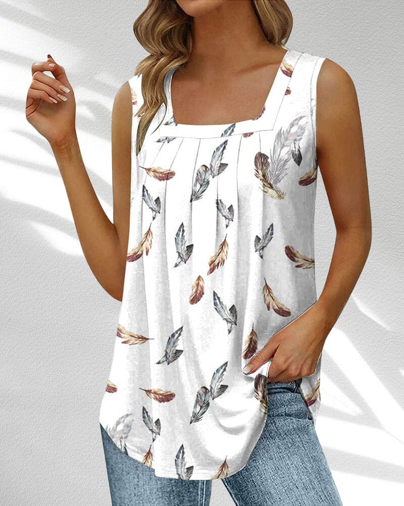 Schlichtes T-Shirt mit eckigem Ausschnitt