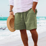 Herren-Strandshorts aus Baumwoll Leinen