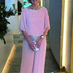 Sequined Colorblock Elegant Two-piece Set