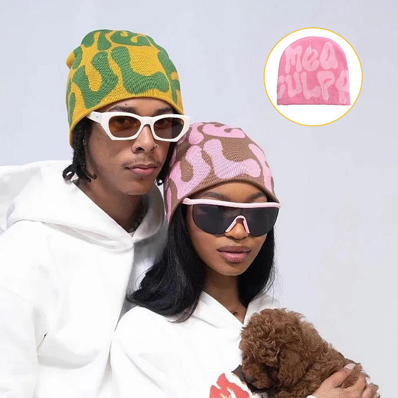 Strickmütze mit Hip Hop Schriftzug