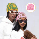 Strickmütze mit Hip Hop Schriftzug