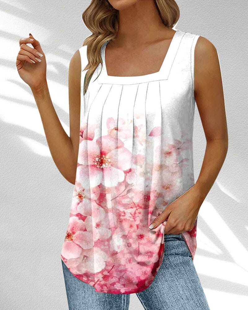 Schlichtes T-Shirt mit eckigem Ausschnitt