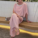 Sequined Colorblock Elegant Two-piece Set