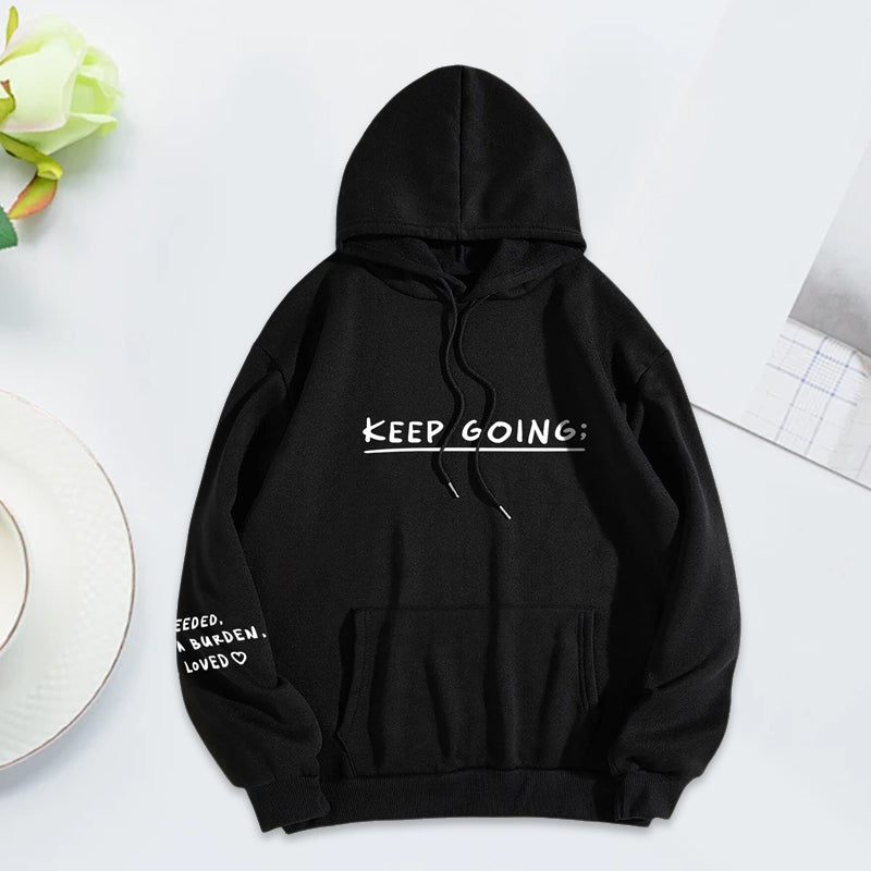 Sweatshirt '100 Gründe, am Leben zu bleiben'.