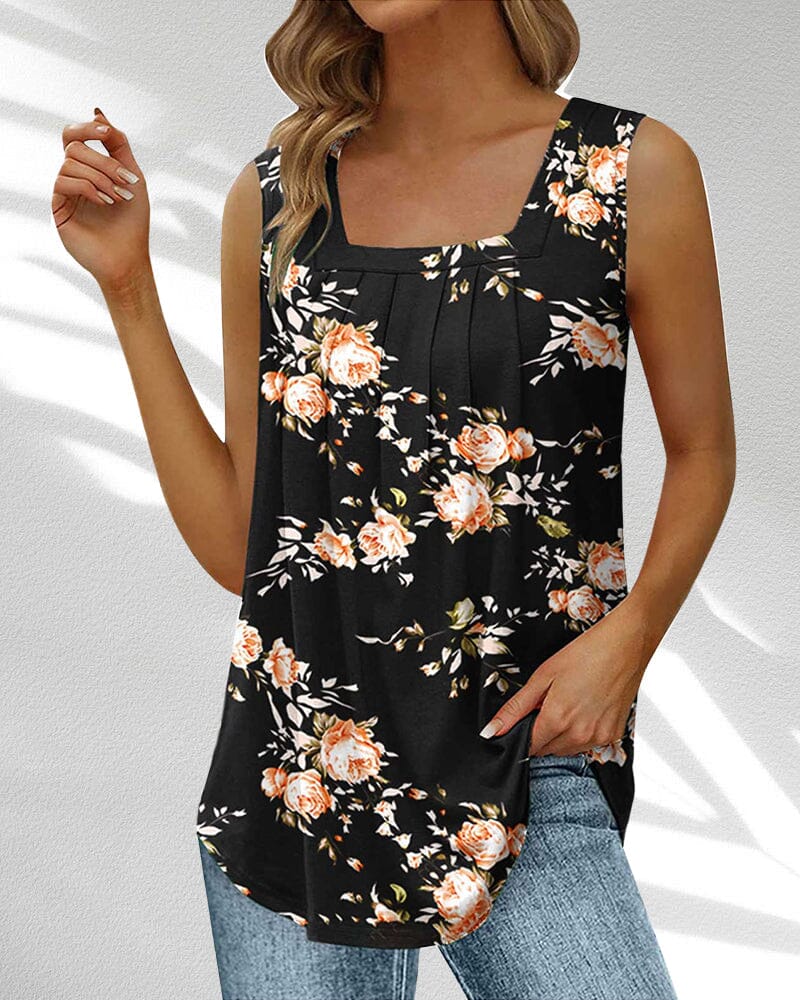 Schlichtes T-Shirt mit eckigem Ausschnitt