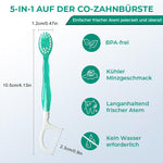 Mini-Zahnbürste 5-in-1-Werkzeug (Zahnpasta + Zahnseide + Zahnstocher + Zungenreiniger) Tragbares Reiseset
