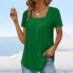 Schlichtes T-Shirt mit eckigem Ausschnitt