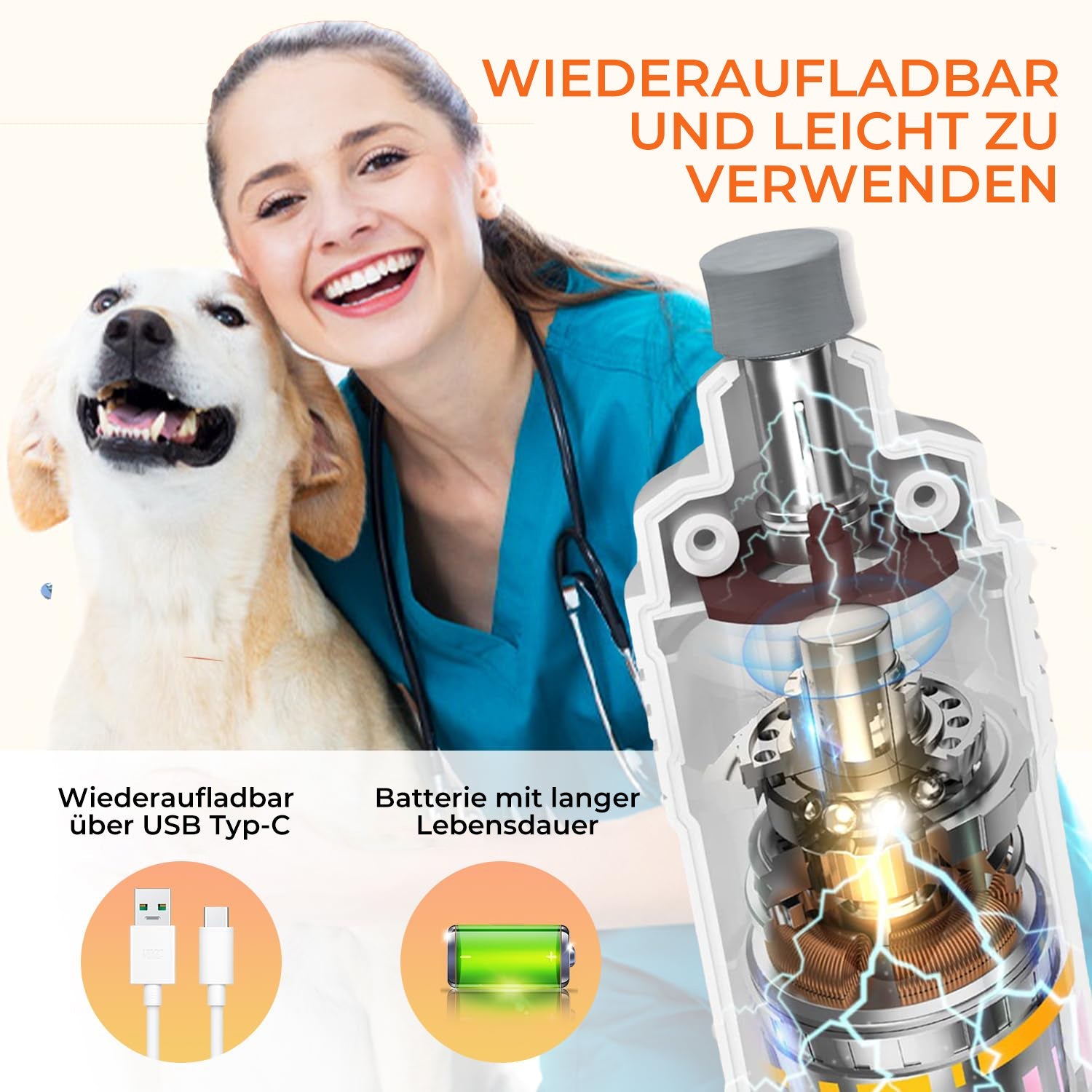 Nagelknipser mit integriertem LED-Licht und Spitzer