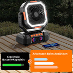 Tragbarer, wiederaufladbarer Campingventilator