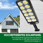 Solarbetriebene Gartenleuchte mit zwei Bewegungs- und Lichtsensoren