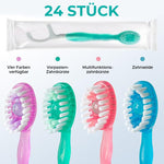 Mini-Zahnbürste 5-in-1-Werkzeug (Zahnpasta + Zahnseide + Zahnstocher + Zungenreiniger) Tragbares Reiseset