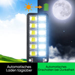 Solarbetriebene Gartenleuchte mit zwei Bewegungs- und Lichtsensoren