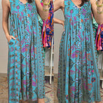 Vintage Bedruckter Ärmelloser Jumpsuit