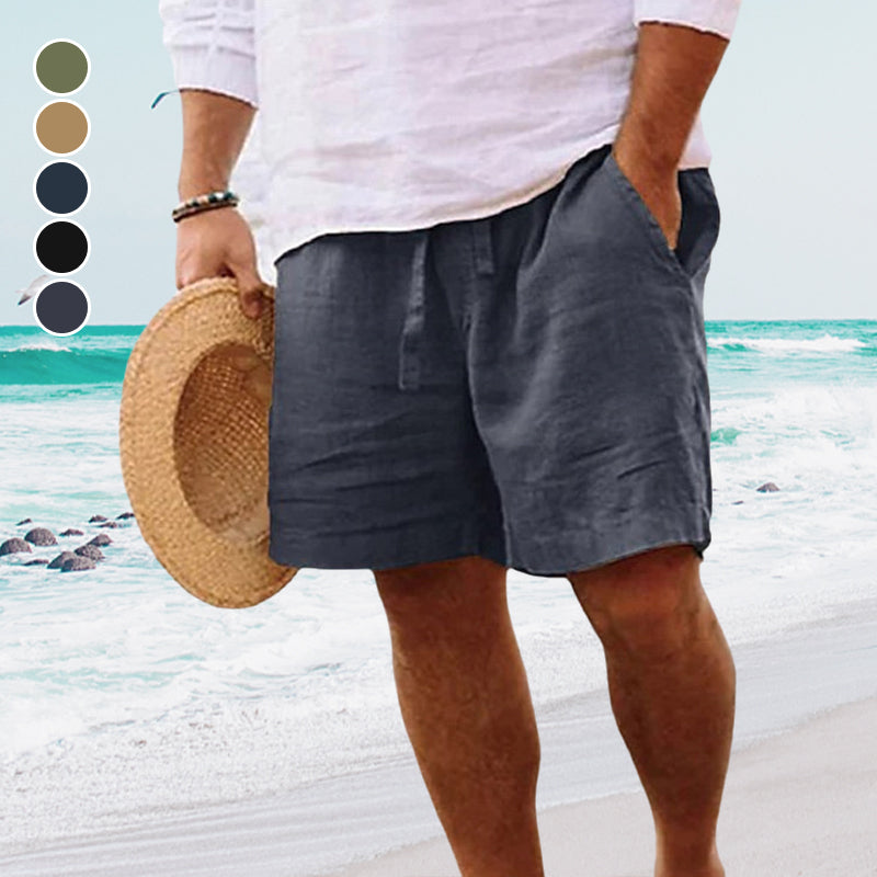 Herren-Strandshorts aus Baumwoll Leinen