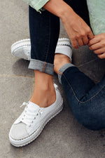✨💎SNEAKERS AUS DIAMOND SILVER LEDER💎✨
