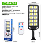 Solarbetriebene Gartenleuchte mit zwei Bewegungs- und Lichtsensoren