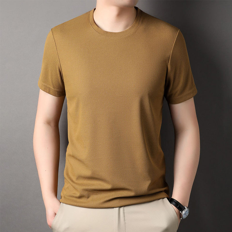 Atmungsaktives T-Shirt aus Eisseide mit Waffelmuster