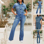 Schmale Bootcut Denim-Jumpsuit