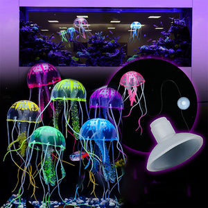 Aquarienlandschaftssimulation transparente fluoreszierende Quallendekoration