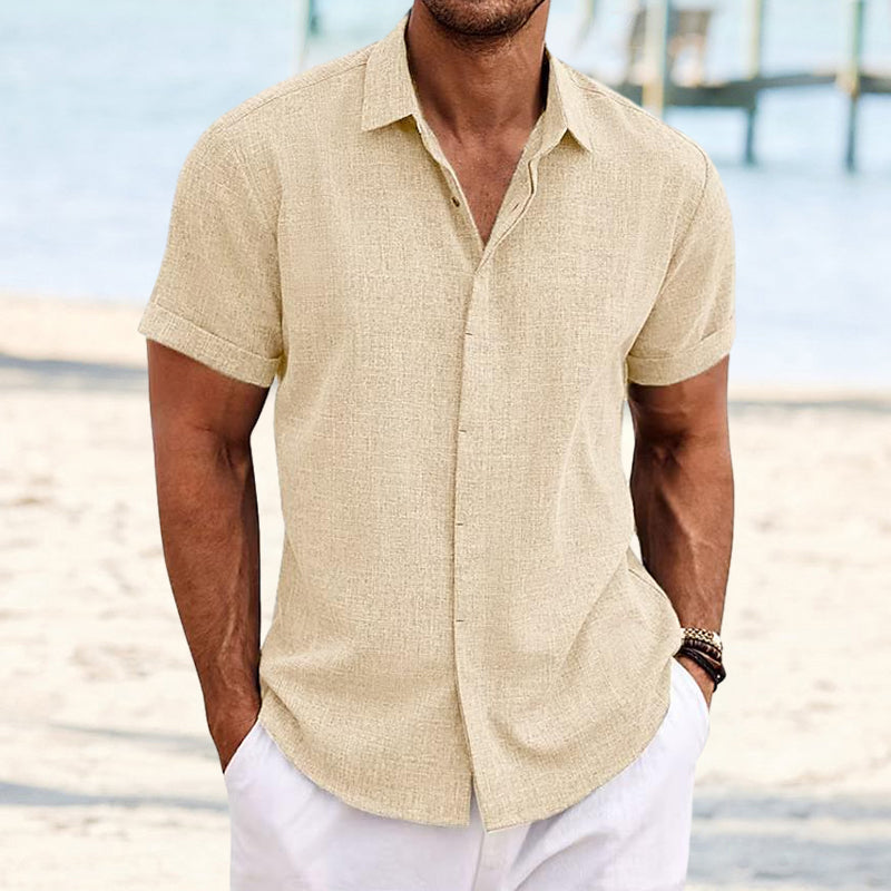Einfarbiges lässiges Kurzarm Shirt für Herren