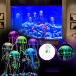 Aquarienlandschaftssimulation transparente fluoreszierende Quallendekoration