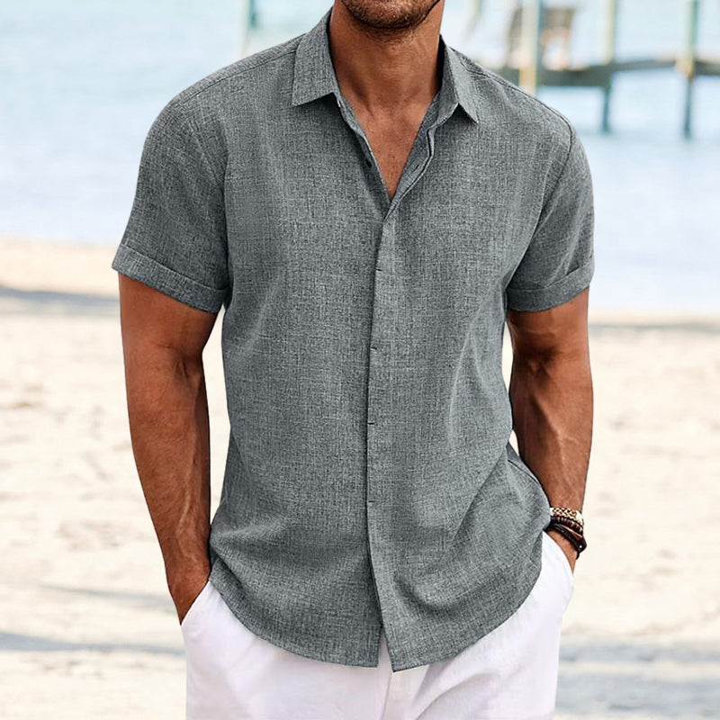 Einfarbiges lässiges Kurzarm Shirt für Herren