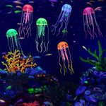 Aquarienlandschaftssimulation transparente fluoreszierende Quallendekoration