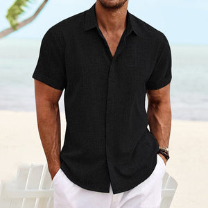 Einfarbiges lässiges Kurzarm Shirt für Herren