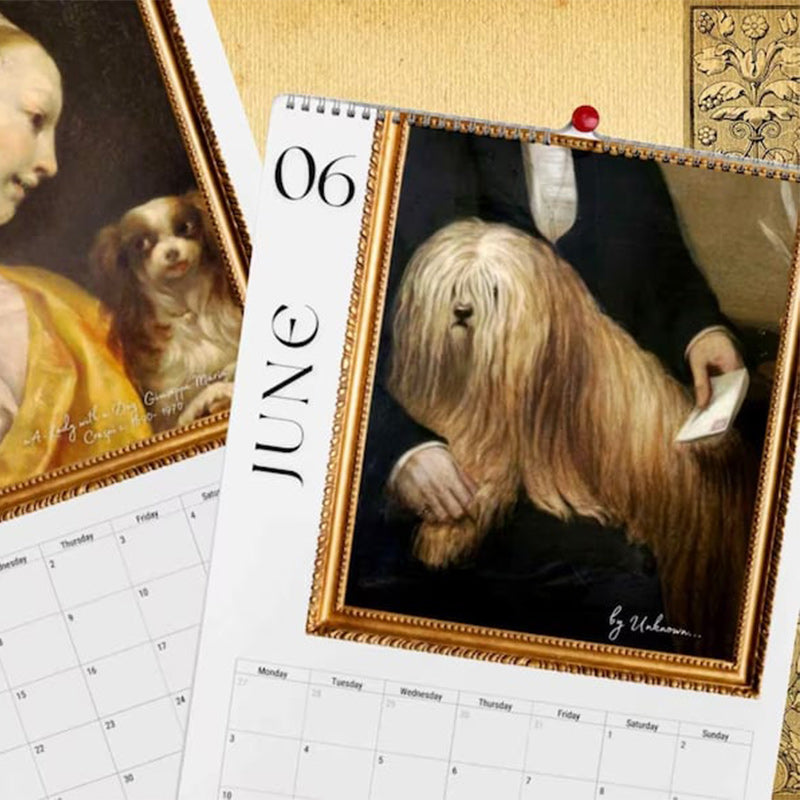 2024 Renaissance-Gemälde-Hässlicher-Hund-Kalender