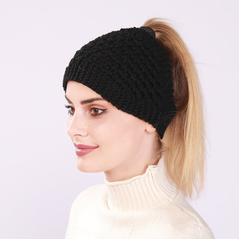 Ausgehöhlter Pferdeschwanz Frauen Beanie