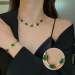 Smaragd-Halskette und Armband
