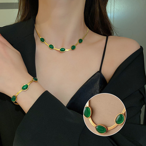 Smaragd-Halskette und Armband