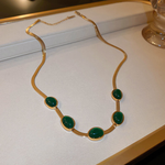 Smaragd-Halskette und Armband